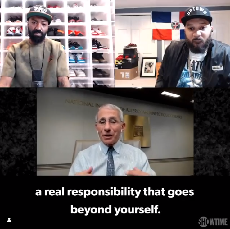 Dr Anthony Fauci on Desus and Mero Showtime TV, March 30, 2020